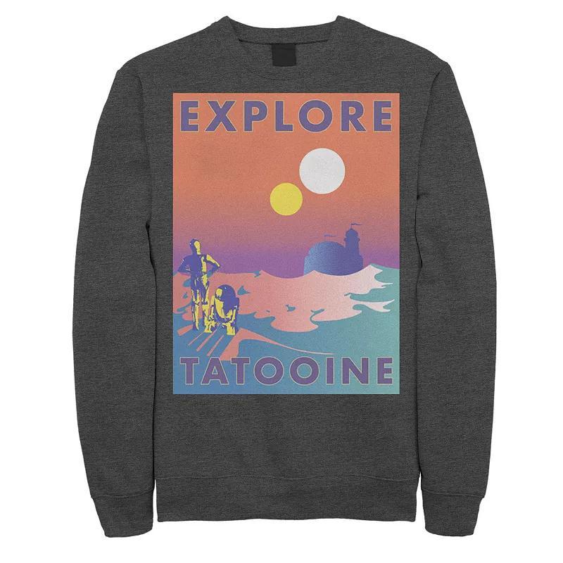 Mens Star Wars Explore Tatooine Faded Retro C-3PO & R2-D2 Poster Sweatshirt Product Image