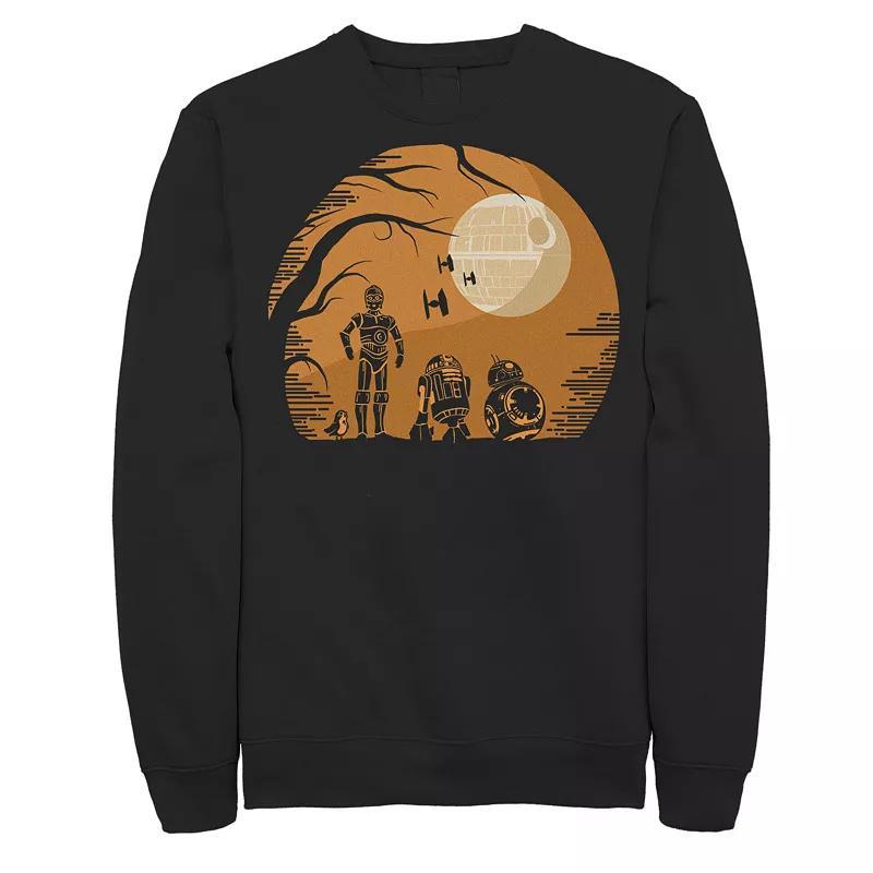 Mens Star Wars Droids Halloween Orange Death Star Sweatshirt Product Image