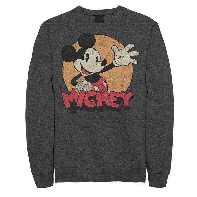 Disneys Mickey Mouse Mens Tried And True Classic Fleece Graphic Sweatshirt Grey Heather Product Image