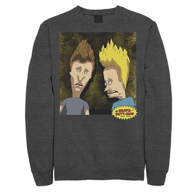 Mens Beavis And Butt-Head Detailed Portrait Fleece Top Grey Heather Product Image