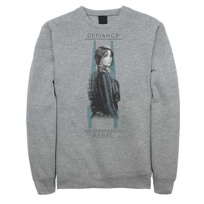 Mens Star Wars Rogue One Jyn Defiance U-Wing Sweatshirt Athletic Grey Product Image