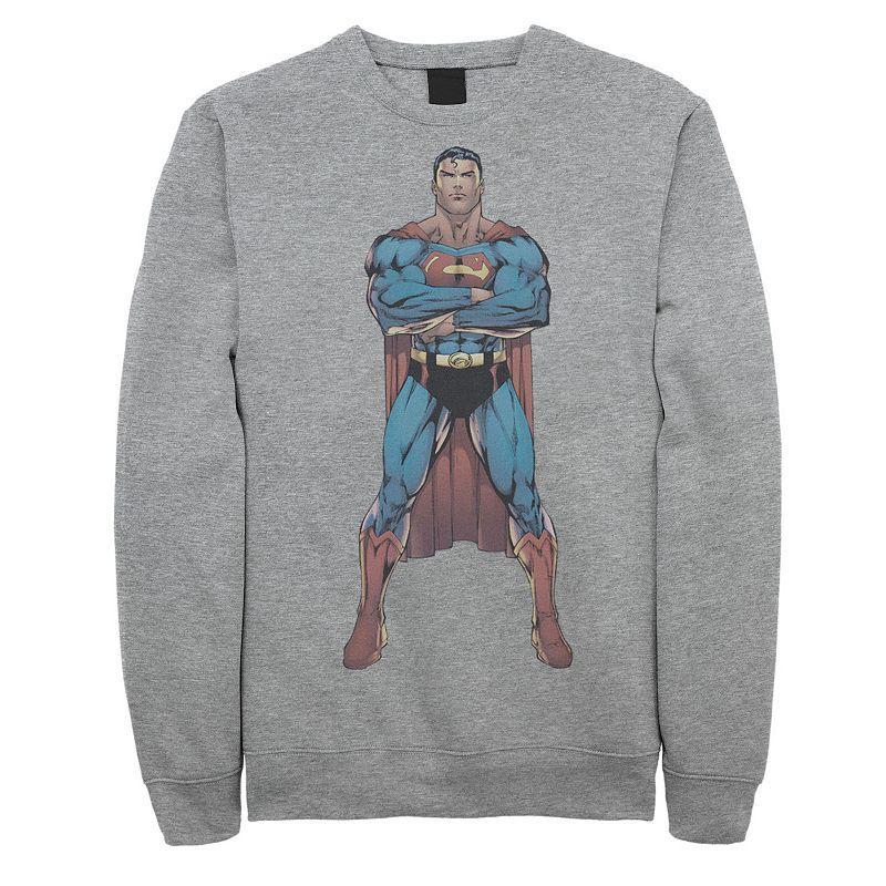 Mens DC Comics Superman Power Stance Comic Poster Sweatshirt Product Image