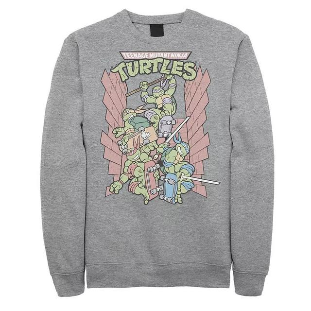 Big & Tall Nickelodeon Teenage Mutant Ninja Turtles Skateboarding Group Fleece Sweatshirt, Mens Athletic Grey Product Image