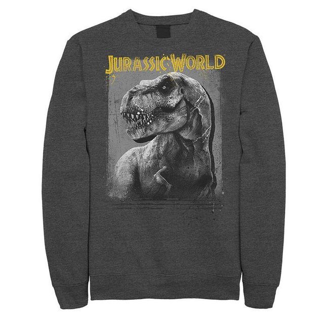 Mens Jurassic World T-Rex Profile Shading Sweatshirt Grey Heather Product Image