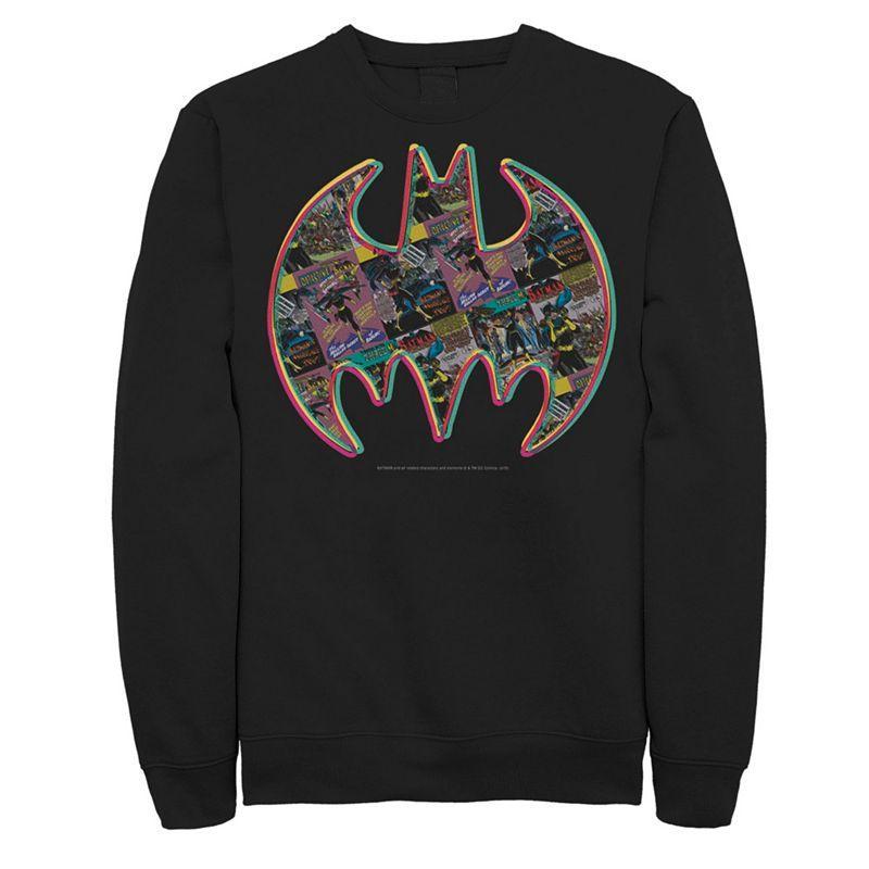 Mens DC Comics Batman Neon Comic Cover Logo Sweatshirt Product Image