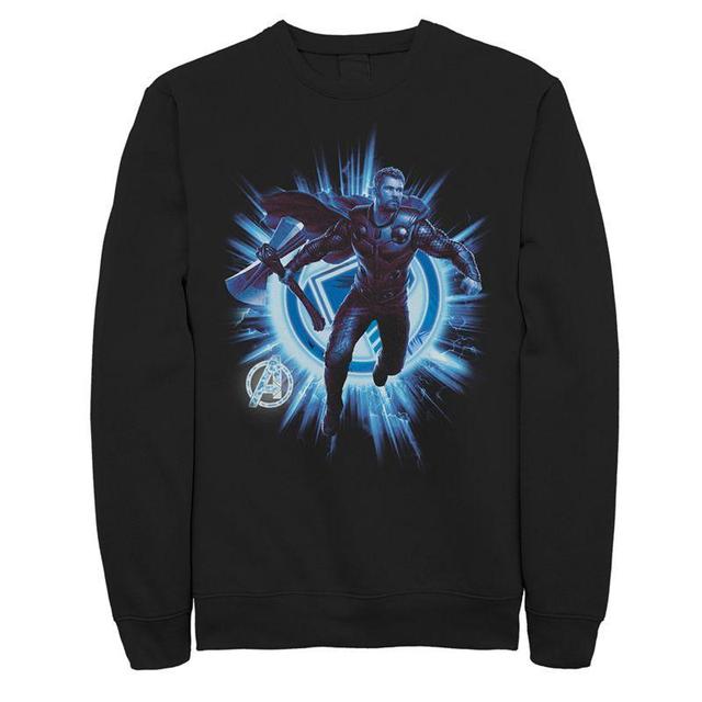 Mens Marvel Avengers Endgame Thor Lightning Fleece Top Black Product Image