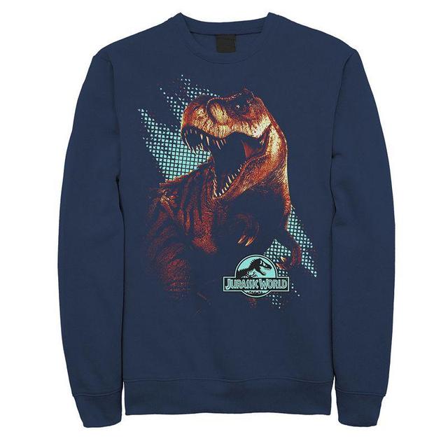 Mens Jurassic World Red Evolved Predator T-Rex Sweashirt Blue Product Image