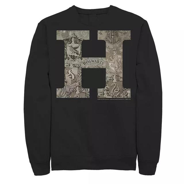 Mens Harry Potter H Hogwarts Crest Fill Sweatshirt Grey Product Image