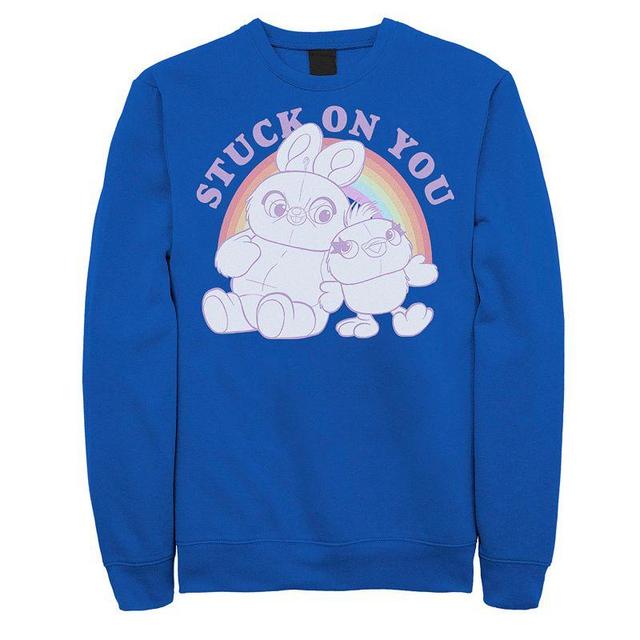 Mens Disney / Pixar Toy Story 4 Ducky & Bunny Stuck On You Sweatshirt Med Blue Product Image