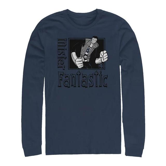 Big & Tall Marvel Fantastic Four Mister Fantastic Poster Long Sleeve Graphic Tee, Mens Blue Product Image