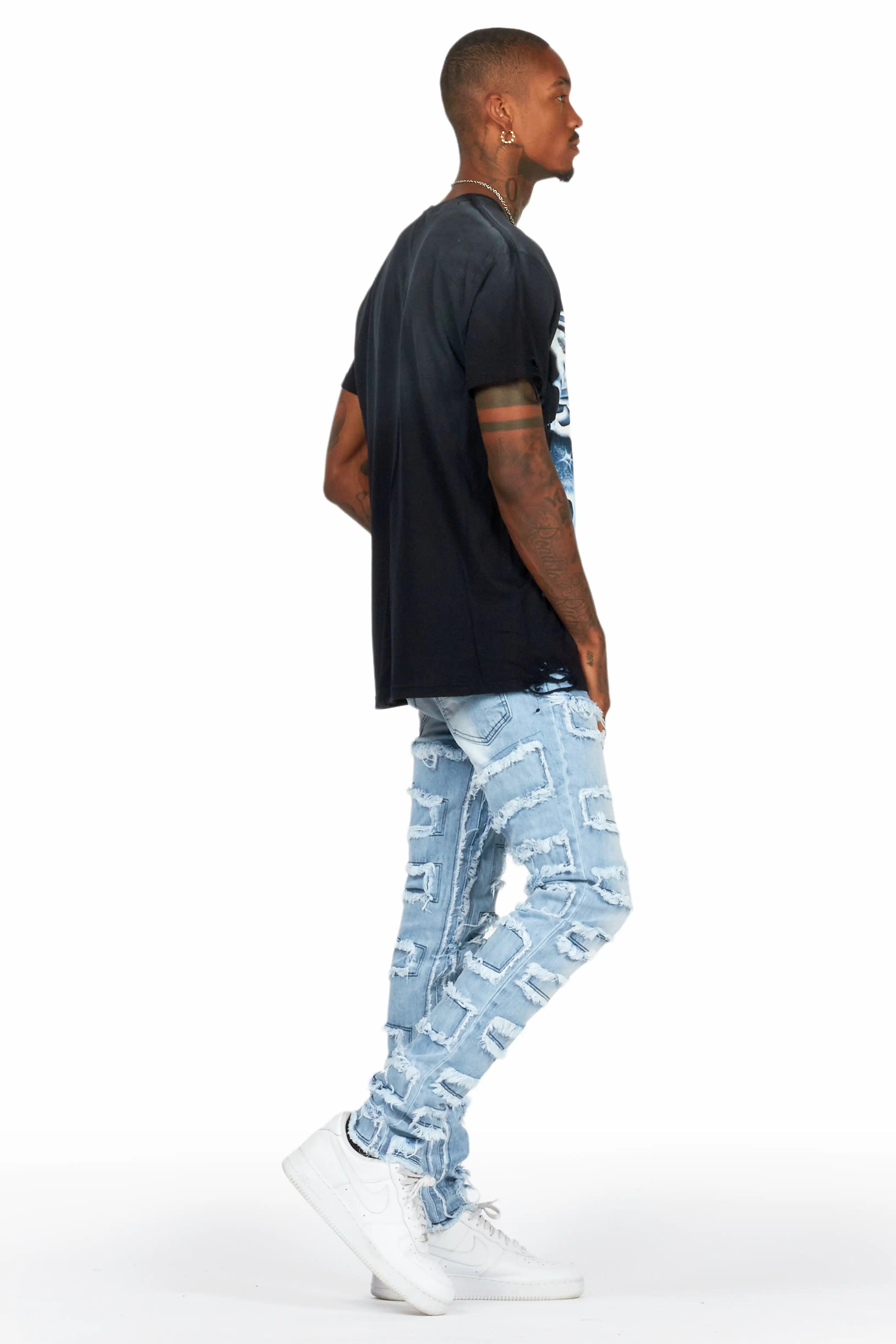 Shake Light Blue Slim Fit Jean Male Product Image