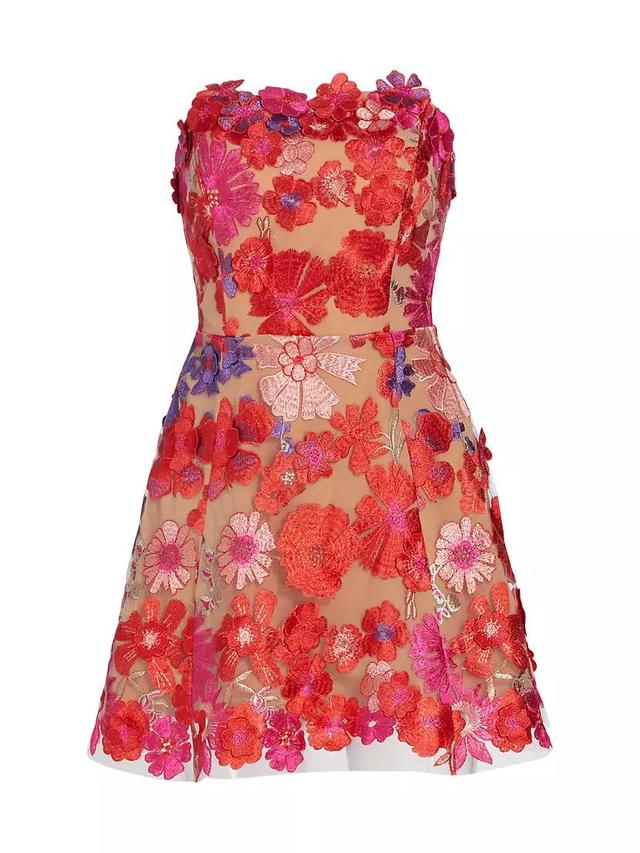 Amuse Floral Appliqué Minidress Product Image