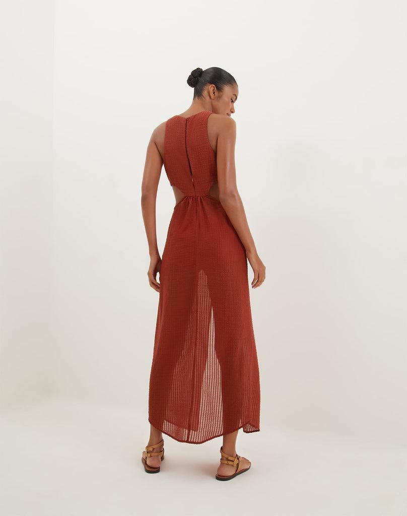 Dasha Detail Long Dress - Redwood product image