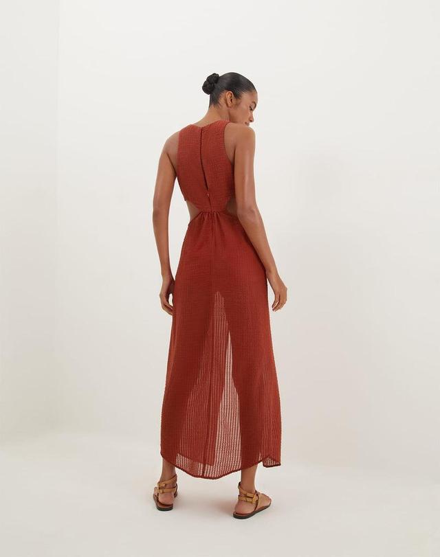 Dasha Detail Long Dress - Redwood Product Image