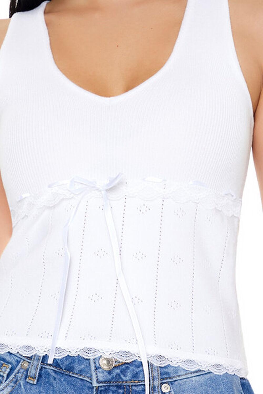 Lace-Trim Sweater-Knit Tank Top | Forever 21 Product Image