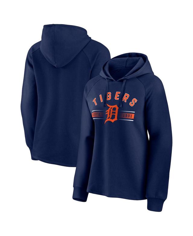 Womens Fanatics Navy Detroit Tigers Perfect Play Raglan Pullover Hoodie Product Image