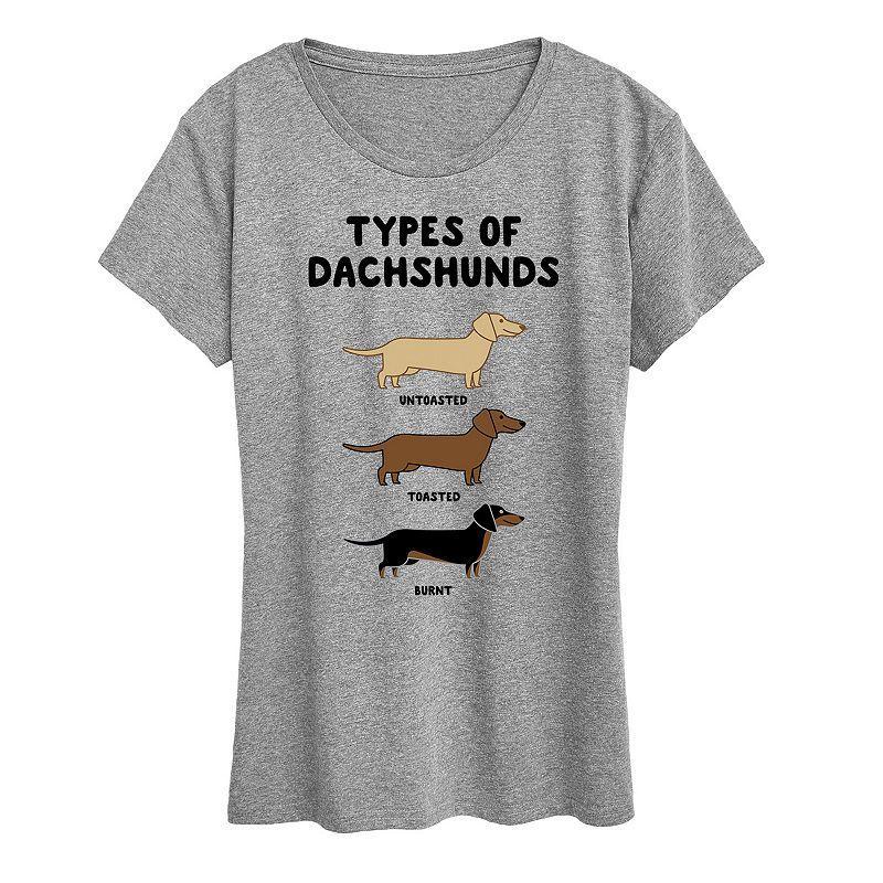 Womens Types Of Dachshunds Graphic Tee Product Image