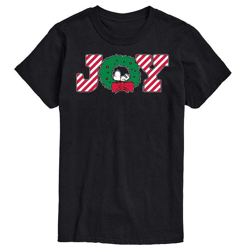 Mens Peanuts Joy Wreath Tee Black Product Image