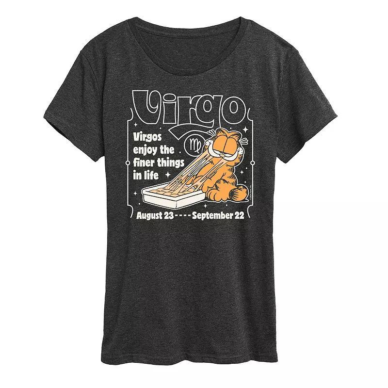 Womens Garfield Virgo Graphic Tee Heather Grey Product Image