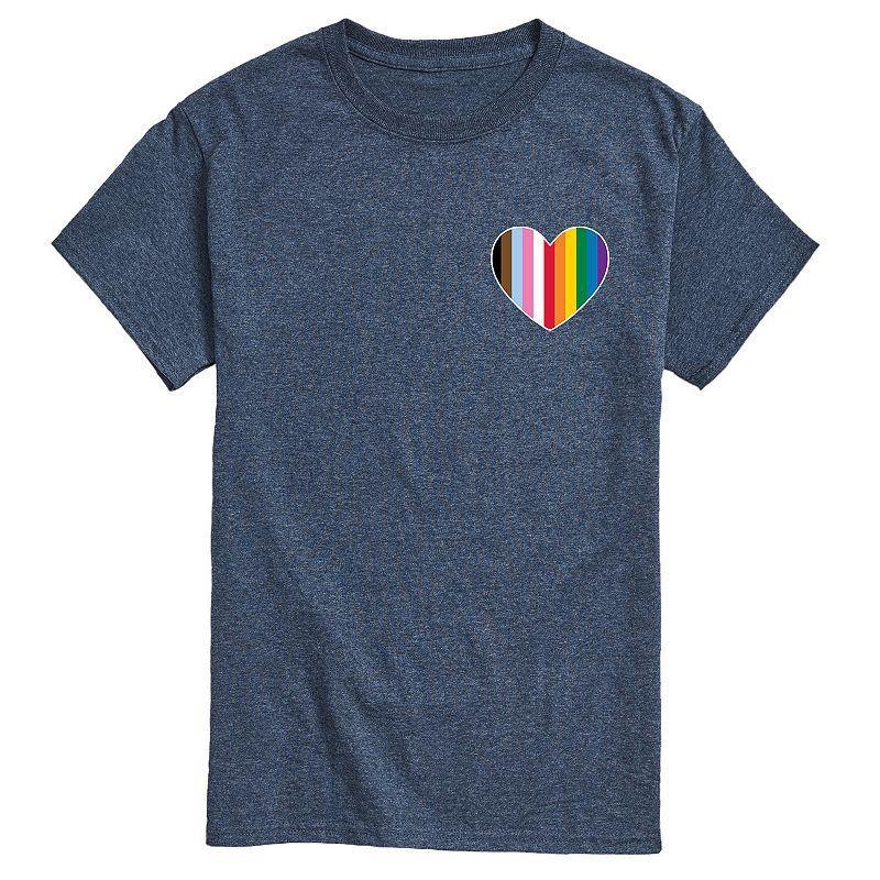 Mens LGBTQ Flag Heart Tee Grey Product Image