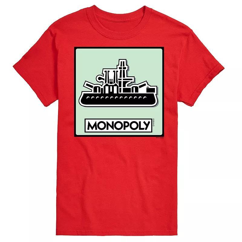 Big & Tall Monopoly Ship Game Token Graphic Tee, Mens Heather Grey Product Image