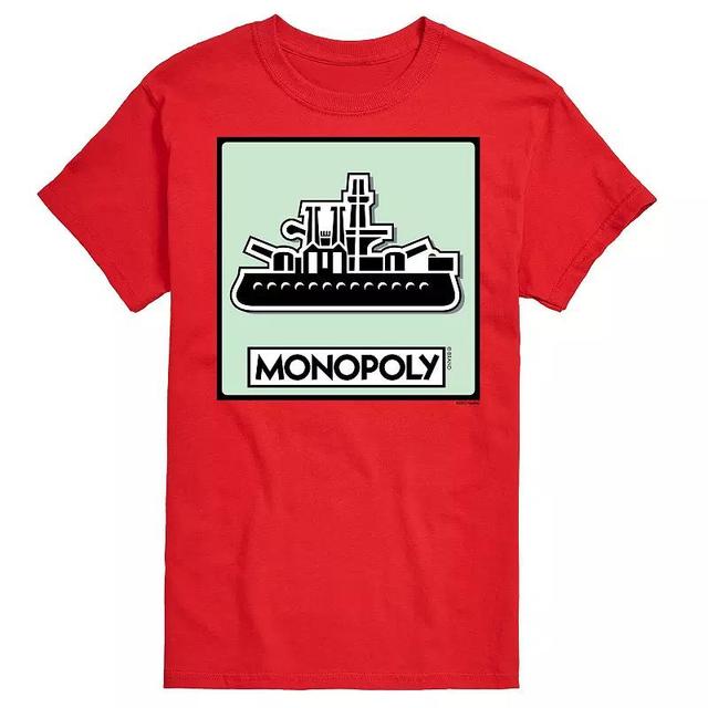 Big & Tall Monopoly Ship Game Token Graphic Tee, Mens Heather Grey Product Image