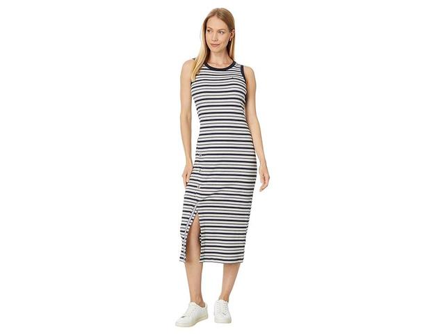 Tommy Hilfiger Sleeveless Stripe Midi Dress (Sky Captain/Khaki) Women's Dress Product Image