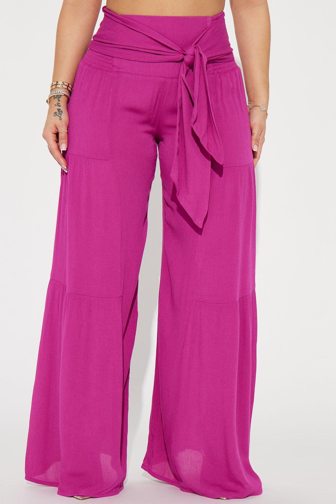 Somewhere Far Wide Leg Pant - Magenta Product Image