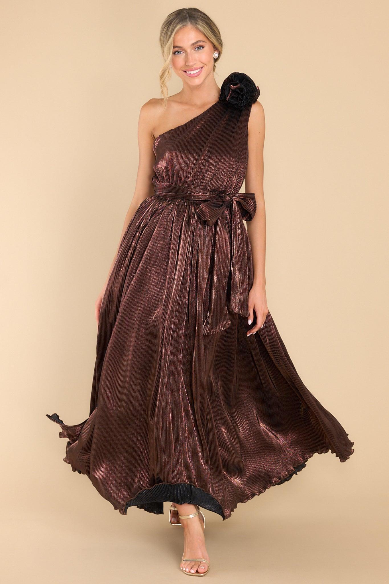 Crowning Moment Chocolate Maxi Dress Brown Product Image