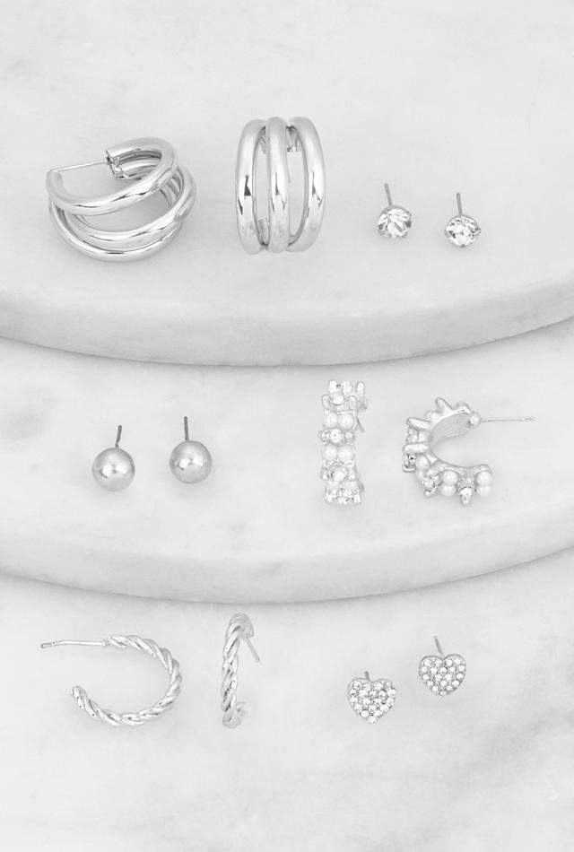 Assorted Hoop and Stud Earrings Set Female Product Image