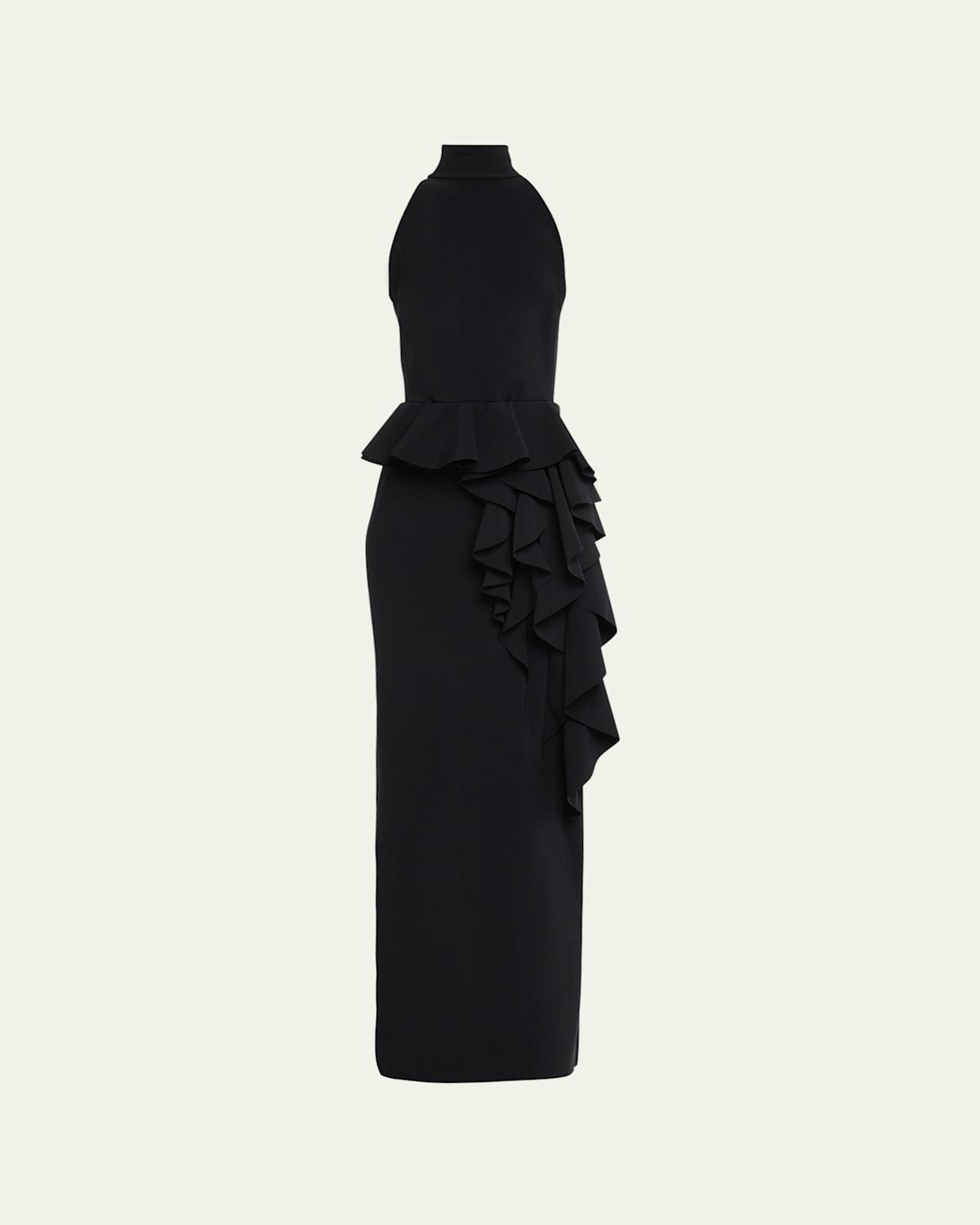 Womens Ah Ruffled High-Neck Gown Product Image