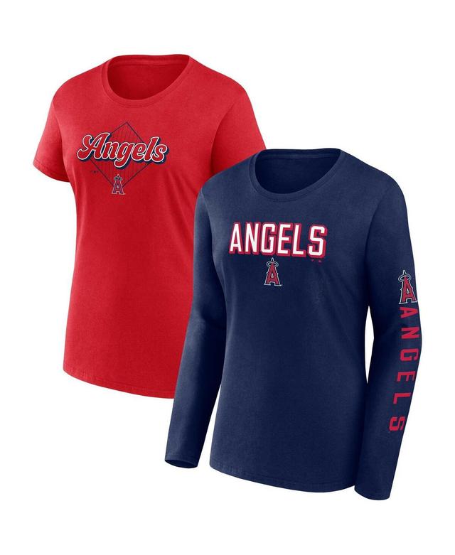 Womens Fanatics Branded /Red Los Angeles Angels T-Shirt Combo Pack Blue Product Image