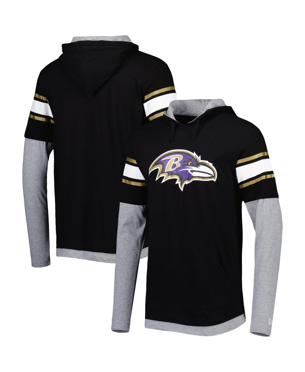 Mens New Era Baltimore Ravens Long Sleeve Hoodie T-Shirt Product Image