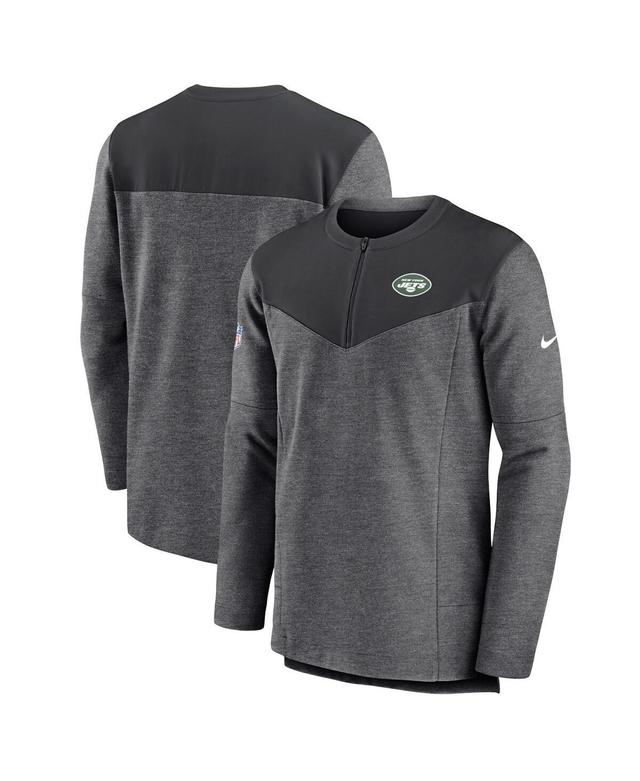 Mens Nike Charcoal New York Jets Sideline Lockup Performance Quarter-zip Jacket Product Image