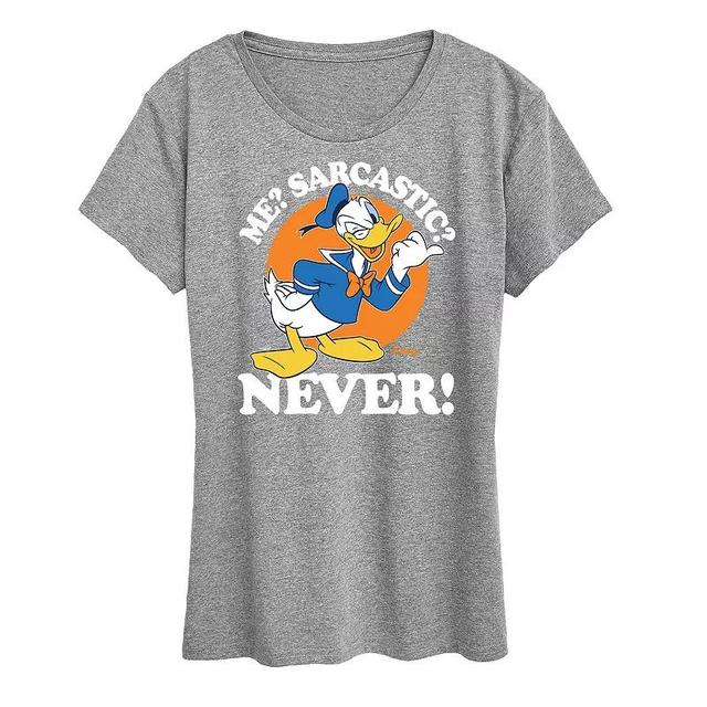 Disneys Donald Duck Womens Me Sarcastic Never Graphic Tee Product Image