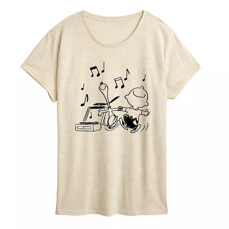 Womens Peanuts Snoopy & Charlie Brown Dancing Graphic Tee Product Image