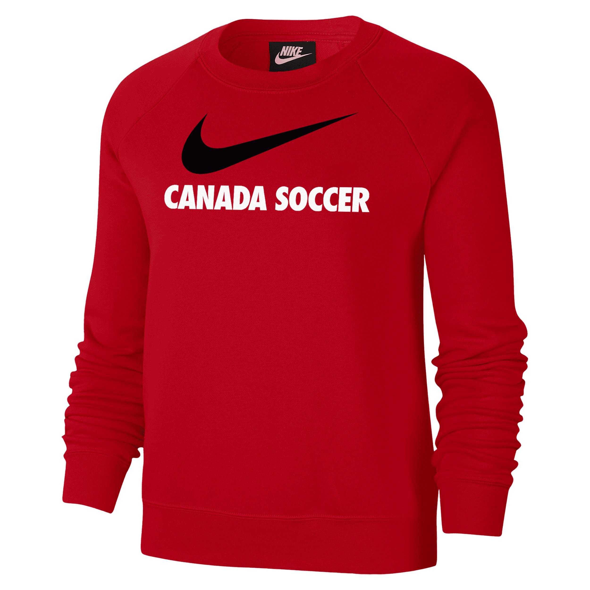 Womens Nike Red Canada Soccer Lockup Varsity Raglan Pullover Sweatshirt Product Image