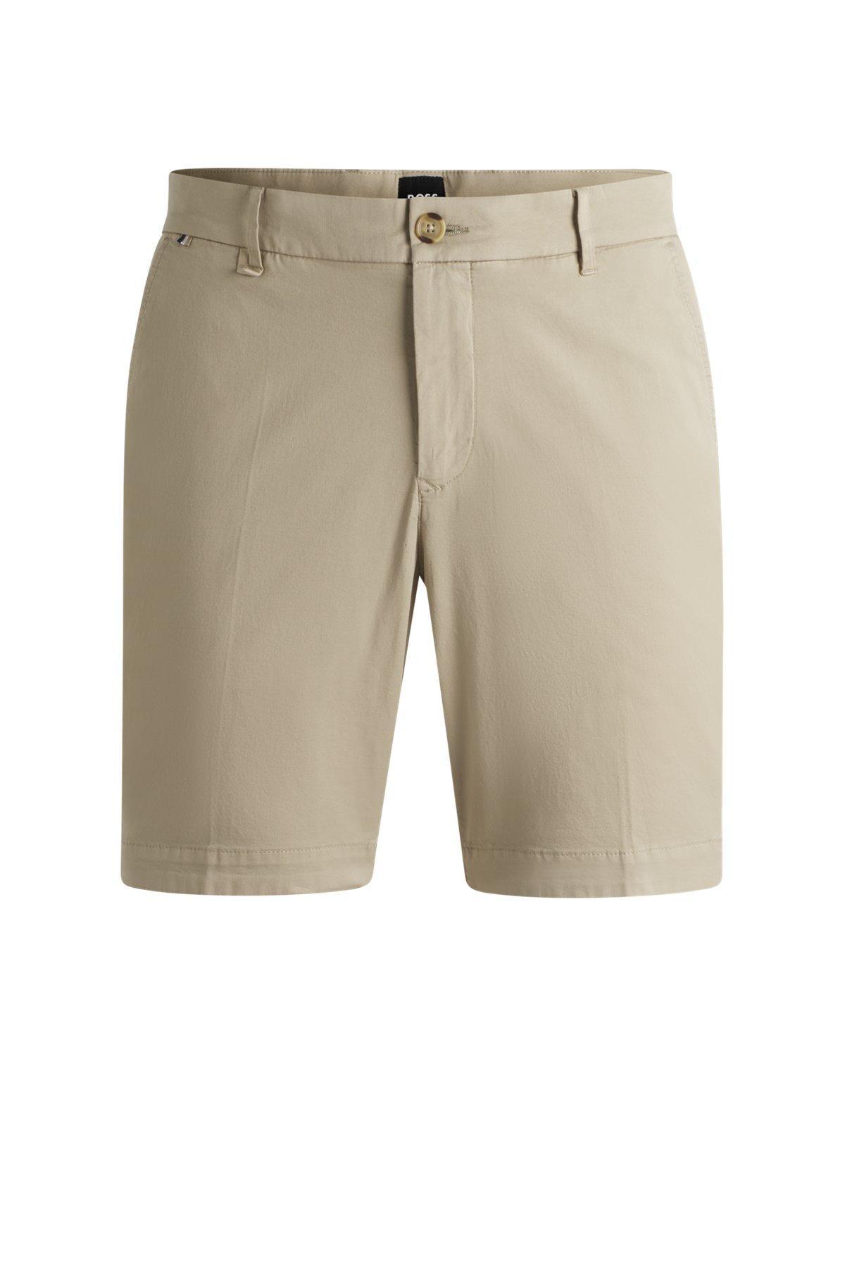 Slim-fit shorts in stretch-cotton twill Product Image