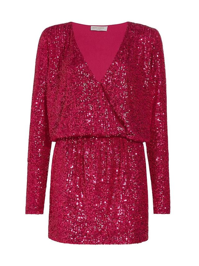 Womens Blair Sequin Wrap-Effect Minidress Product Image