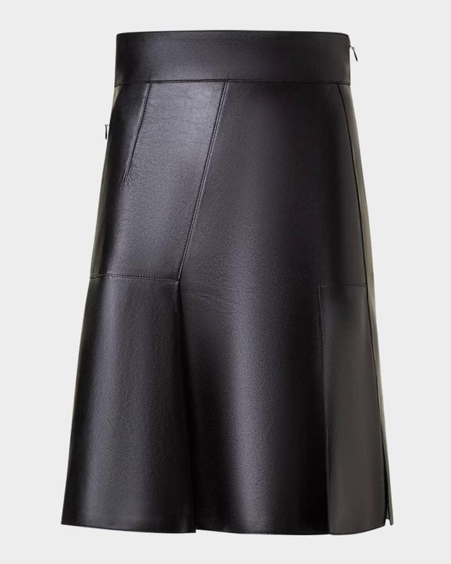 Asymmetric Lacquer Nappa Leather Mini Skirt Product Image