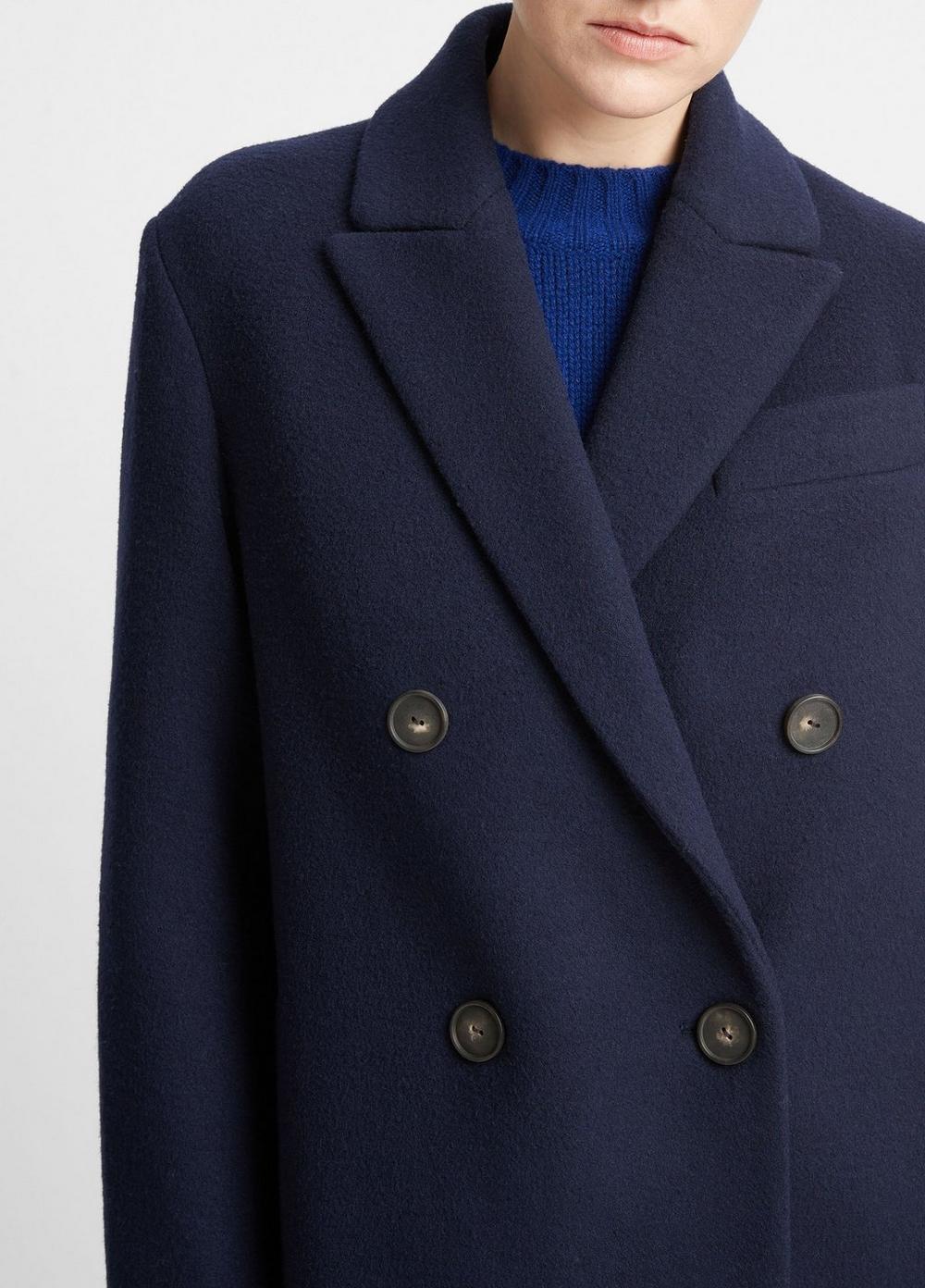 Brushed Wool-Blend Double-Breasted Coat Product Image