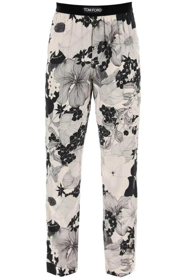 TOM FORD Pajama Pants In Floral Silk In Multicolor Product Image