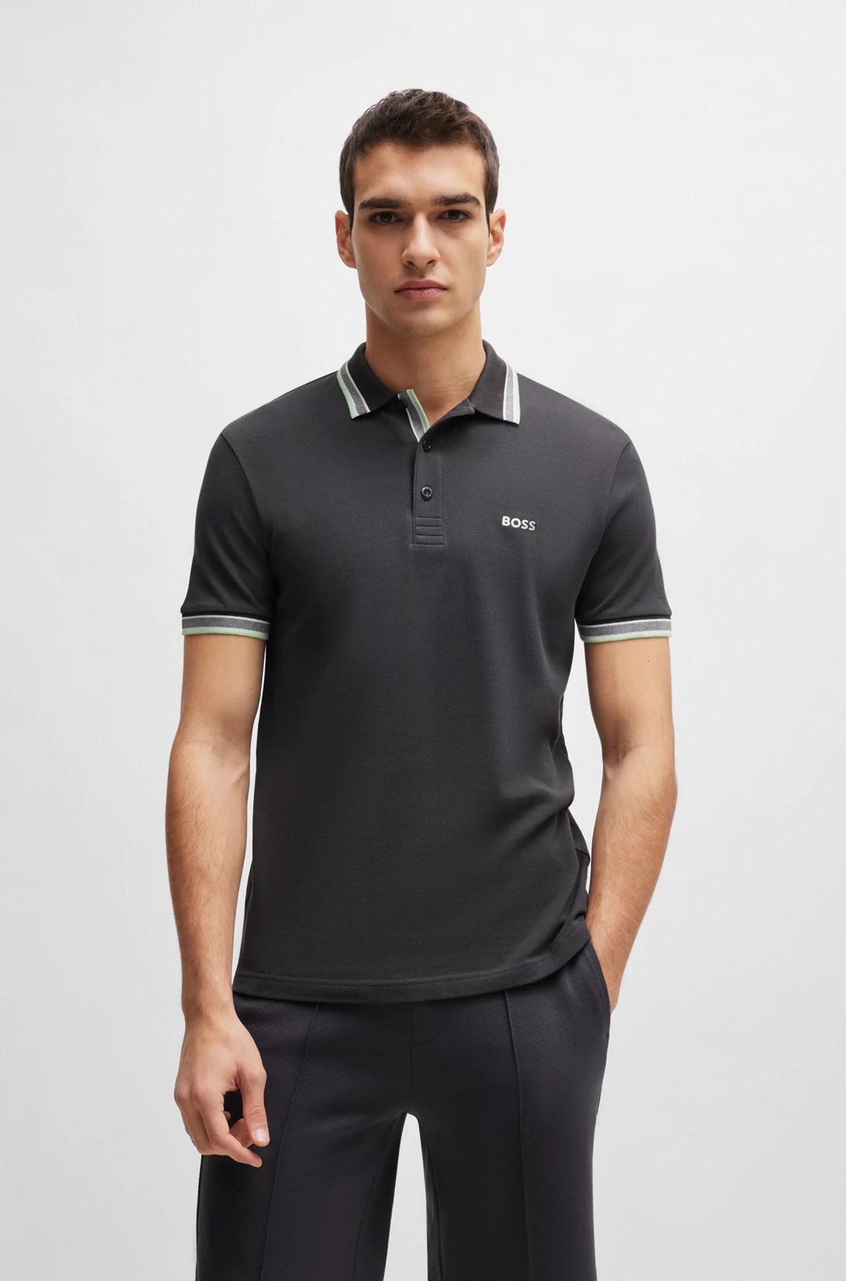 BOSS Paddy Polo with Contrast Logo Details Male Product Image