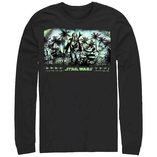 Mens The Mandalorian Mando And Grogu Palm Tree Walk Graphic Tee Product Image