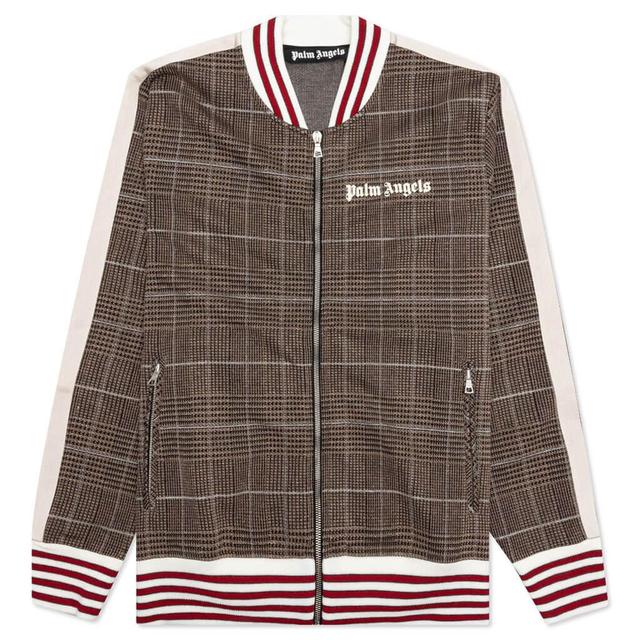 Bomber Track Jacket - Brown/Off White Male Product Image