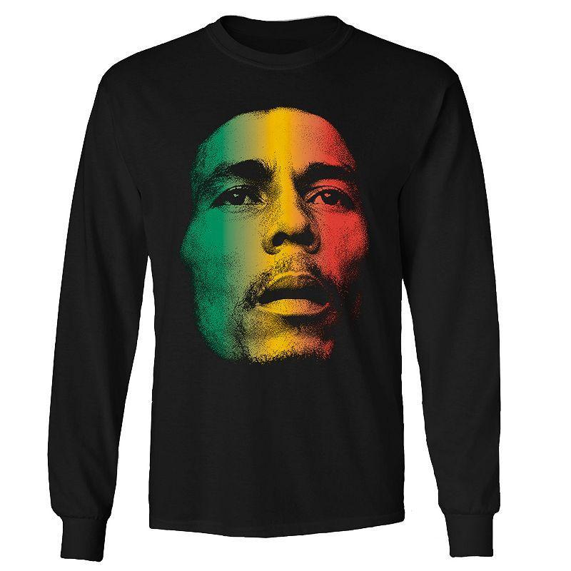 Mens Bob Marley Face Long Sleeve Tee Product Image