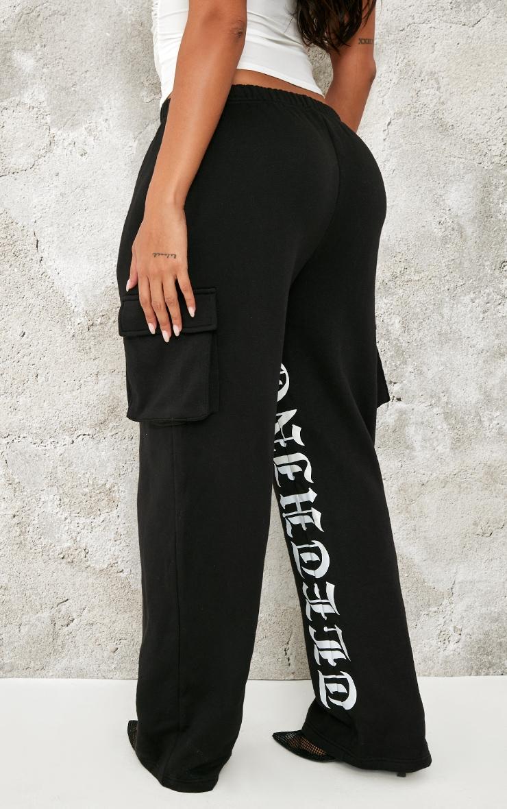 PRETTYLITTLETHING Shape Black Pocket Inside Leg Detail Sweatpants Product Image