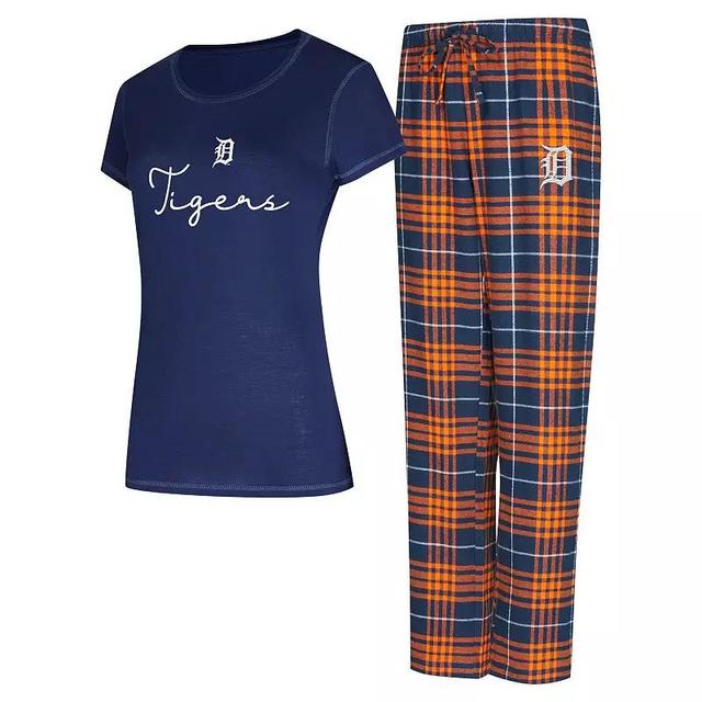 Womens Concepts Sport Detroit Tigers Vector T-Shirt & Pants Sleep Set Blue Product Image