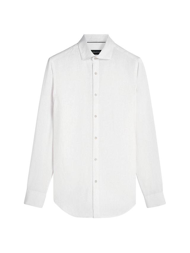 Mens Linen Long-Sleeve Button-Up Shirt Product Image