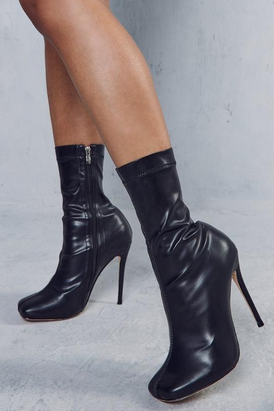 Square Toe Heeled Ankle Boots Product Image